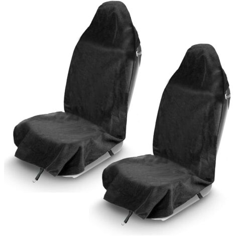 Housses de Siège Auto Universelles Avant - Protection 100% Étanche 3 Couches - Alèze Molletonnée Douce et Antidérapante pour Siège Conducteur et Passager(Tissu éponge)