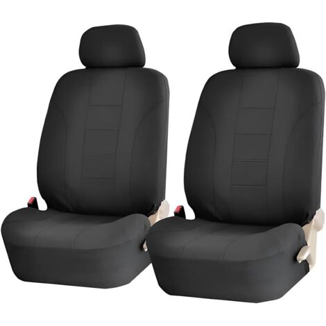 Housses de siège avant respirantes, lavables, en polyester extensible, protections de siège auto avec appuie-tête amovibles, adaptées à la plupart des fourgonnettes, camions et SUV (noir).