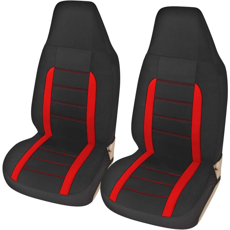 Housses de Siège de Voiture Avant Universelles, Ensemble de Housses Siège Auto Universel, Accessoire Voiture Tuning, Rouge