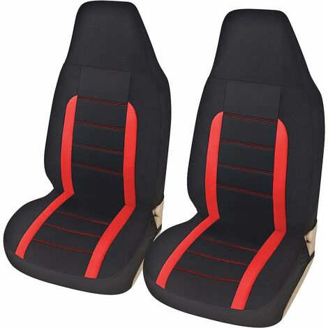 Lot de 2 Housse de siège coussin de siège avant auto voiture en cuir PU  coussin tapis respirant KROAK SC-001 noir LBTN