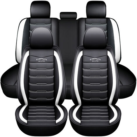 Housses de siège de voiture universelles 5 places en cuir PU – Étanches et résistantes aux UV – Protection complète avec poches de rangement – Maerex