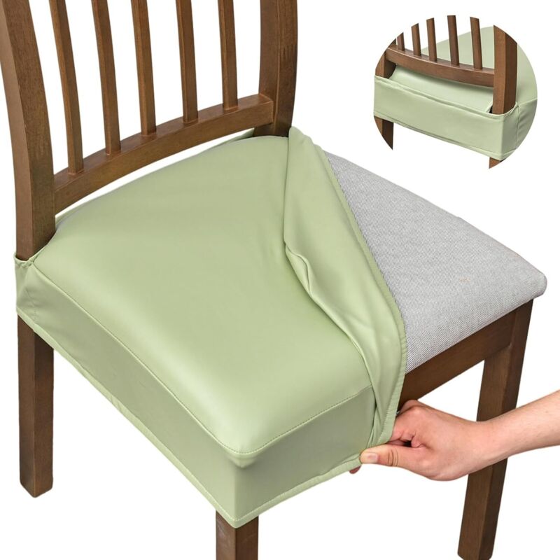 Housses de siège imperméables pour chaises de restaurant (ensemble de 2 pièces), ensemble de siège de chaise en cuir PU, housses de chaise amovibles