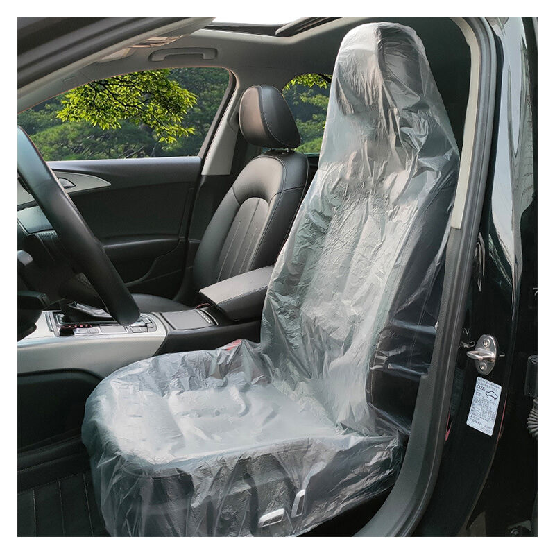 Shining House - Housses de siège jetables 100 pièces, housse de siège en plastique transparent