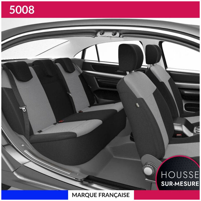 Housses de siège sur mesure pour 5008 (11/2009 à 03/2017) Housse Voiture / Auto d'intérieur Jeu complet en tissu