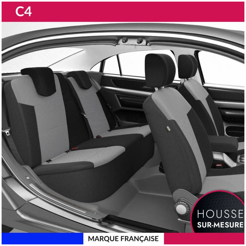 Housses de siège sur mesure pour C4 (11/2004 à 07/2011) Housse Voiture / Auto d'intérieur Jeu complet en tissu