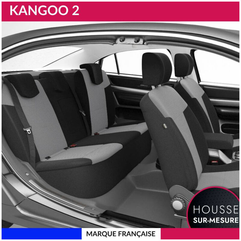 Housses de siège sur mesure pour kangoo 2 (dès 01/2008) Housse Voiture / Auto d'intérieur Jeu complet en tissu