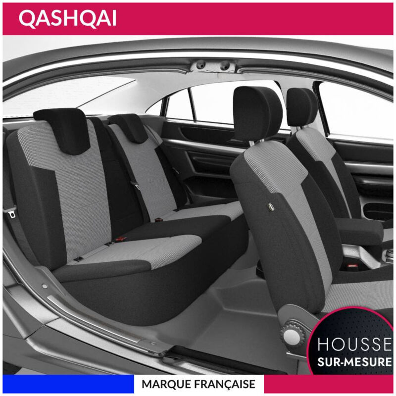Housses de siège sur mesure pour qashqai (03/2007 à 12/2013) Housse Voiture / Auto d'intérieur Jeu complet en tissu