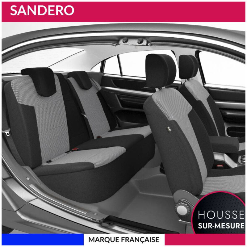 Housses de siège sur mesure pour sandero / sandero stepway (12/2007 à 12/2012) Housse Voiture / Auto d'intérieur Jeu complet