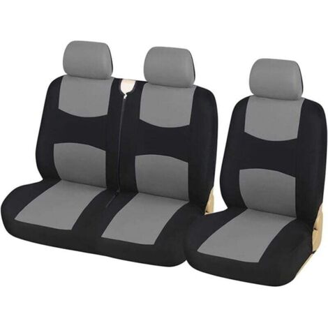 Housses de siège voiture 2+1 places – Protection universelle pour bus, fourgonnette ou camion – Gris, polyester résistant