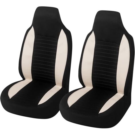 Housses de SièGe Voiture, 2 Pcs Protections de SièGe Avant de Voiture, Siège Auto Respirant, Imperméable et Antidérapant, Compatible avec Les Voitures, Les SUV et Les Camions (Beige)
