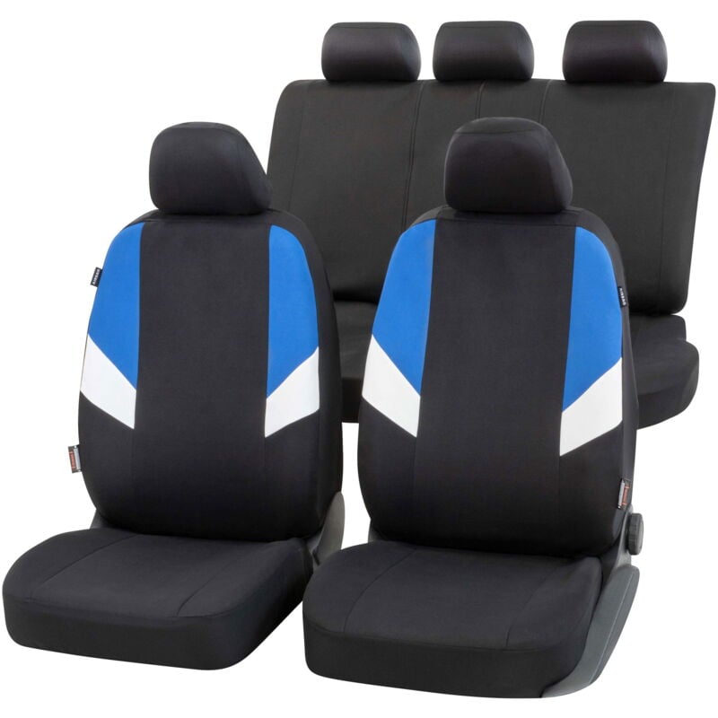 Housses de sièges Cala noir-bleu set complet