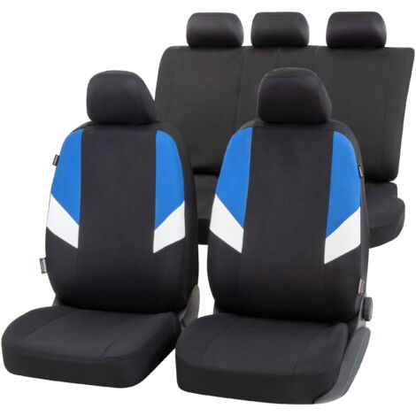 Housses de sièges Cala noir-bleu set complet