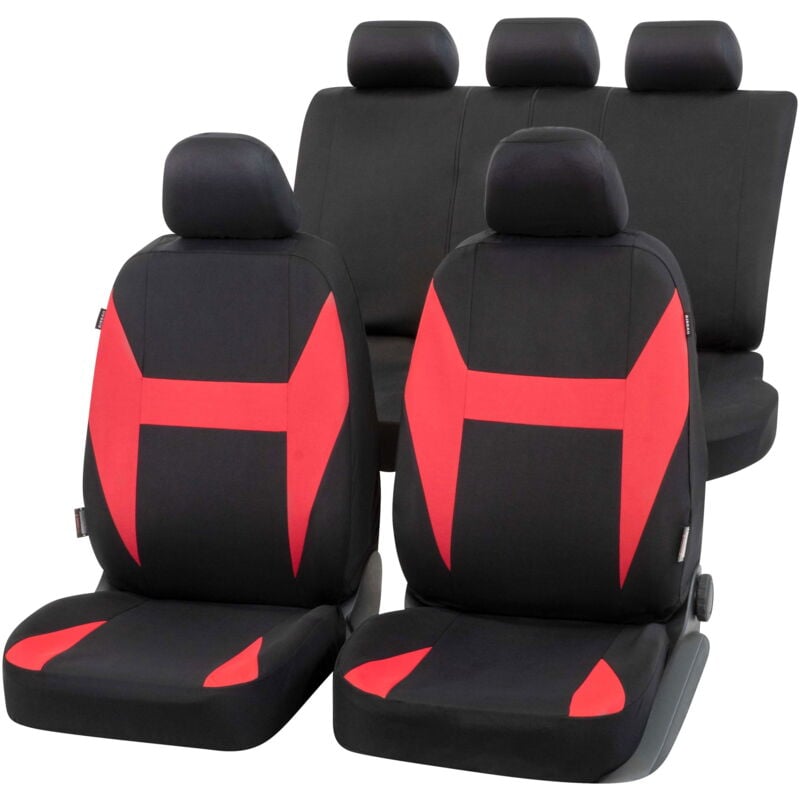 Housses de sièges Caledon noir-rouge set complet