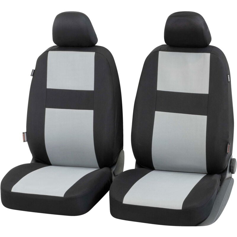 Carcomfort - Housses de sièges Glasgow noir-gris pour deux sièges avant
