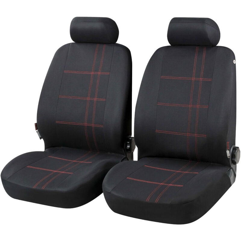 Carcomfort - Housses de sièges Nashville noire pour deux sièges avant