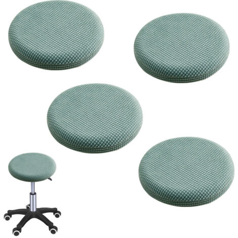 Housses de tabouret rondes extensibles – Lot de 4 – Tissu jacquard 95% polyester – Convient aux tabourets de 32 à 40 cm – Jormftte