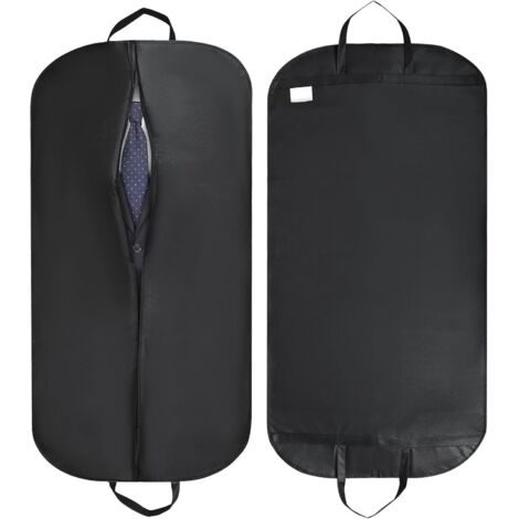 Housse De Voyage Pour Costume En Flanelle Noire - Pliable Avec Cintre