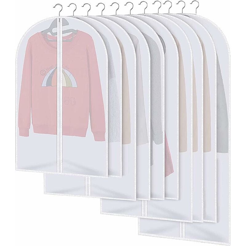 Tigrezy - Housses de Vêtements, Anti Poussière Etanche Mite Humidité,10pcs(Blanc)