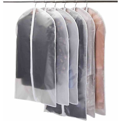 Housses de Vêtements, Anti Poussière Etanche Mite Humidité,Housses de Protection Zip Semi Transparentes pour Chemise Costumes/Manteaux, 3pcs 60100cm, 3pcs 60120cm