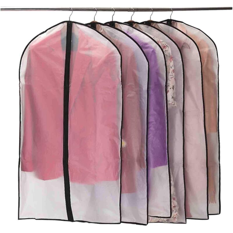 Housses de Vêtements, Anti Poussière Etanche Mite Humidité,Housses de Protection Zip Semi Transparentes pour Chemise Costumes/Manteaux, 10pcs 60