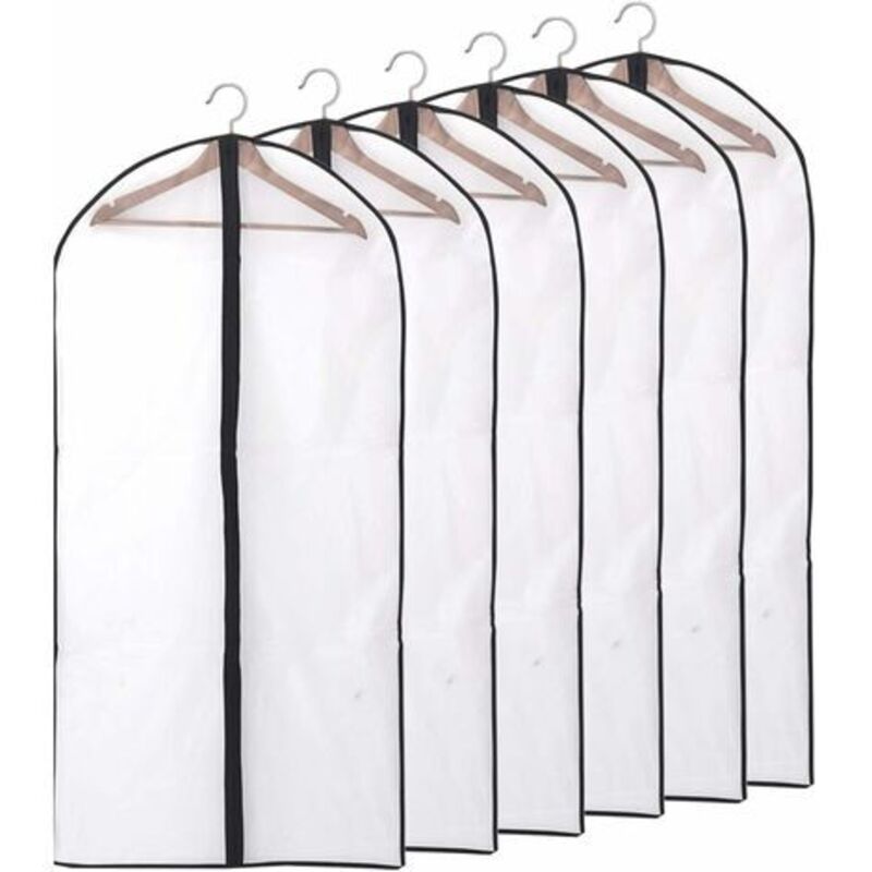 Yzmrbdqc - Housses de Vêtements, Anti Poussière Etanche Mite Humidité,Housses de Protection Zip Transparente pour Chemise Costumes/Manteaux, 6pcs 60