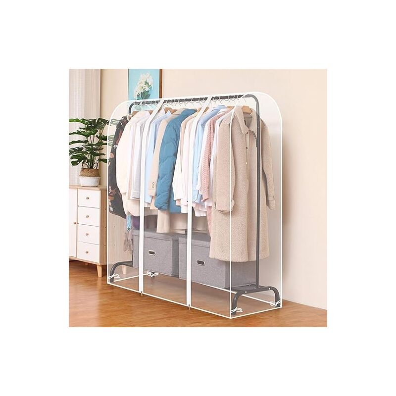 Linghhang - Housses De Vêtements Housse De Protection pour Portant à Vêtements Housse De Protection pour Fenêtre Transparente Cintre Anti-poussière