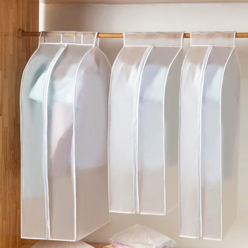 Jusch - Housses de Vêtements, Housse Vetement Penderie, 3 pcs Housse Costume, Manteau, Costume, Protection Contre Poussière (90+110+110 60 50/30 cm)