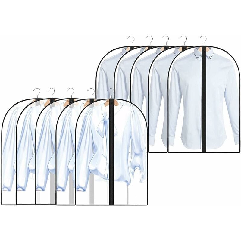 Start - Housses de Vêtements, Lot de 10 Couverture de Costume Anti-Poussière Transparent, Sac de Vêtement avec Zip et Housses de Protection pour