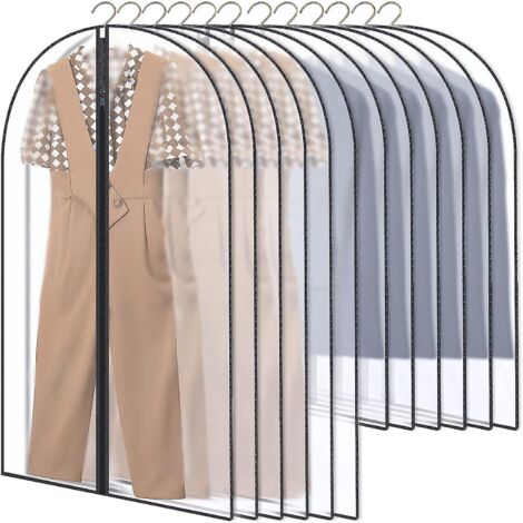 housses De Vtements,12pcs Housse Pour Costume, Penderie Protection Pliable Sac De Vtement, Protection Transparentes Anti-poussire Impermables Avec