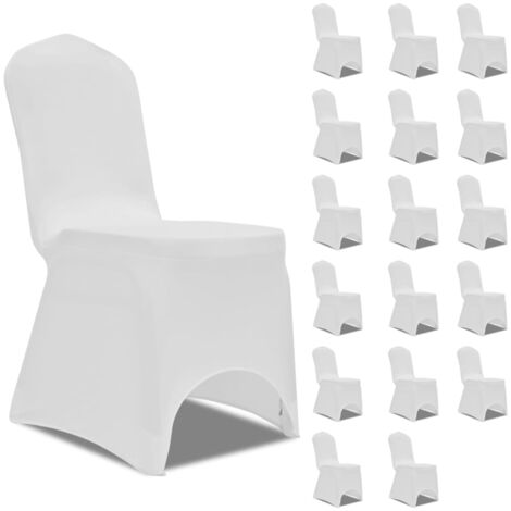 Housses élastiques de chaise Blanc 18 pcs vidaXL