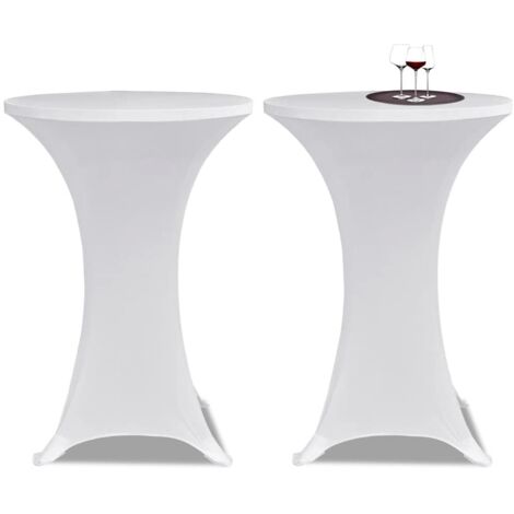 Housses élastiques de table Ø 60 cm Blanc 4 pcs CFW924633