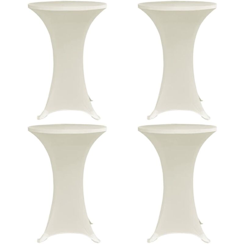 Housses élastiques de table Ø 60 cm Crème 4 pcs
