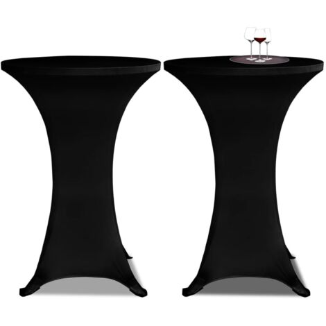 Housses élastiques de table Ø 60 cm Noir 4 pcs CFW649058