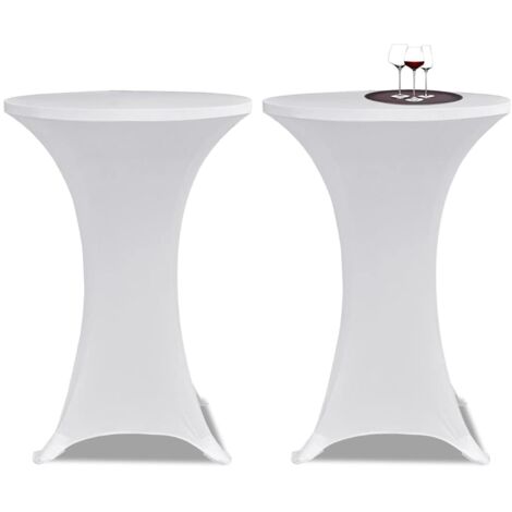 Housses élastiques de table Ø 70 cm Blanc 4 pcs CFW971577