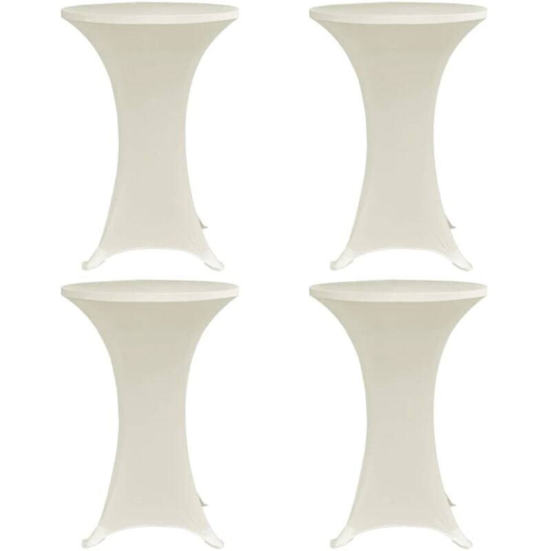 Housses élastiques de table Ø 70 cm Crème 4 pcs