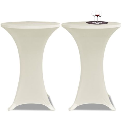 Housses élastiques de table Ø 70 cm Crème 4 pcs CFW566699