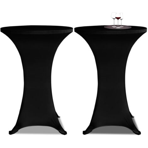 Housses élastiques de table Ø 70 cm Noir 4 pcs CFW327755