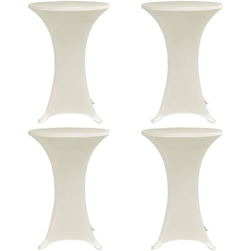 Housses élastiques de table Ø 80 cm Crème 4 pcs
