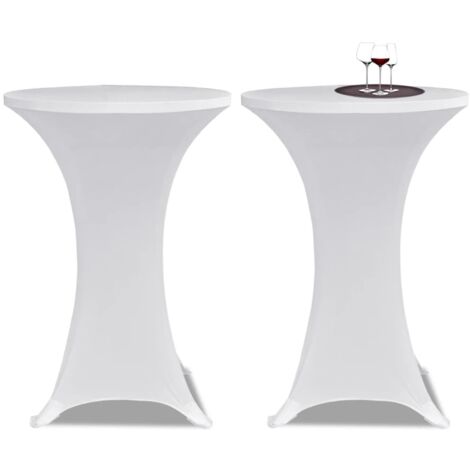Housses élastiques de table Ø 80 cm Blanc 4 pcs CFW312772