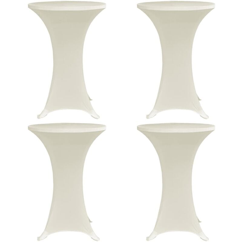 Housses elastiques de table ? 80 cm Creme 4 pcs
