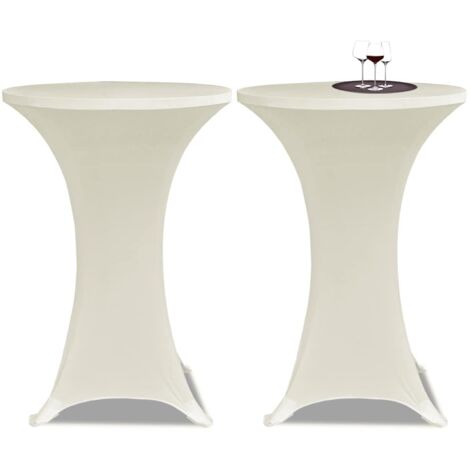 Housses élastiques de table Ø 80 cm Crème 4 pcs CFW421129