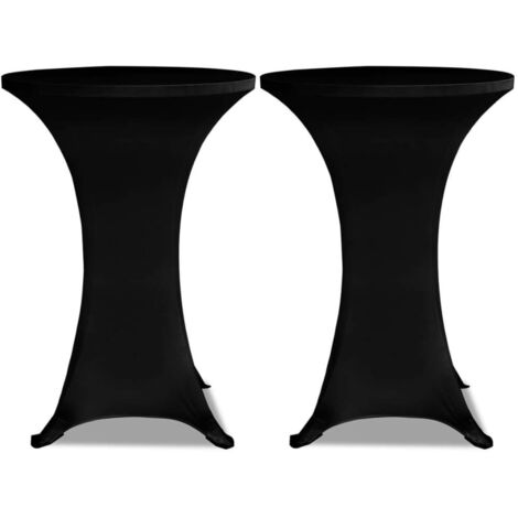 Housses élastiques de table Ø 80 cm Noir 2 pcs CFW861742