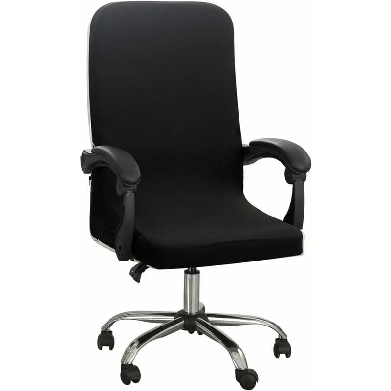 Ahlsen - Housses élastiques pour chaise de bureau sans housse d'accoudoir motif jacquard avec dossier haut pour chaise d'ordinateur amovible pour