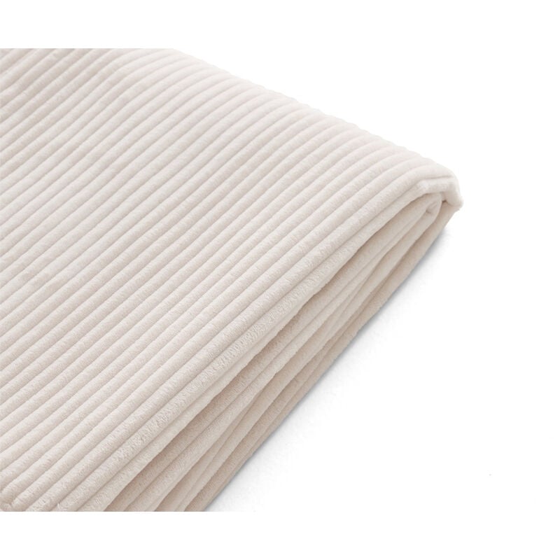 Housses en velours côtelé pour canapé calgary d'angle 3 places + 1 pouf - beige