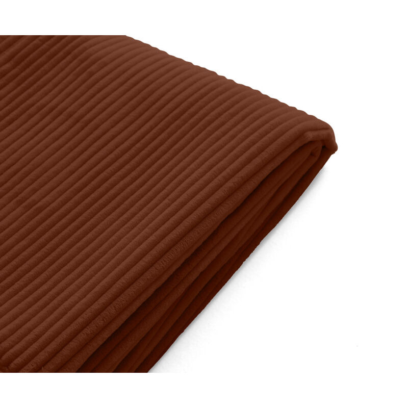 Housses en velours côtelé pour canapé calgary d'angle 3 places + 1 pouf - terracotta