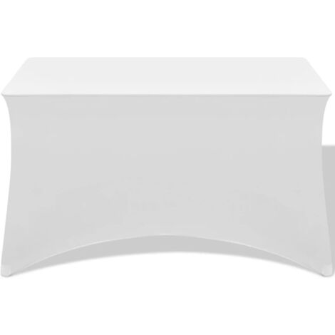 Housses extensibles pour table 2 pièces 120x60,5x74 cm Blanc CFW893656