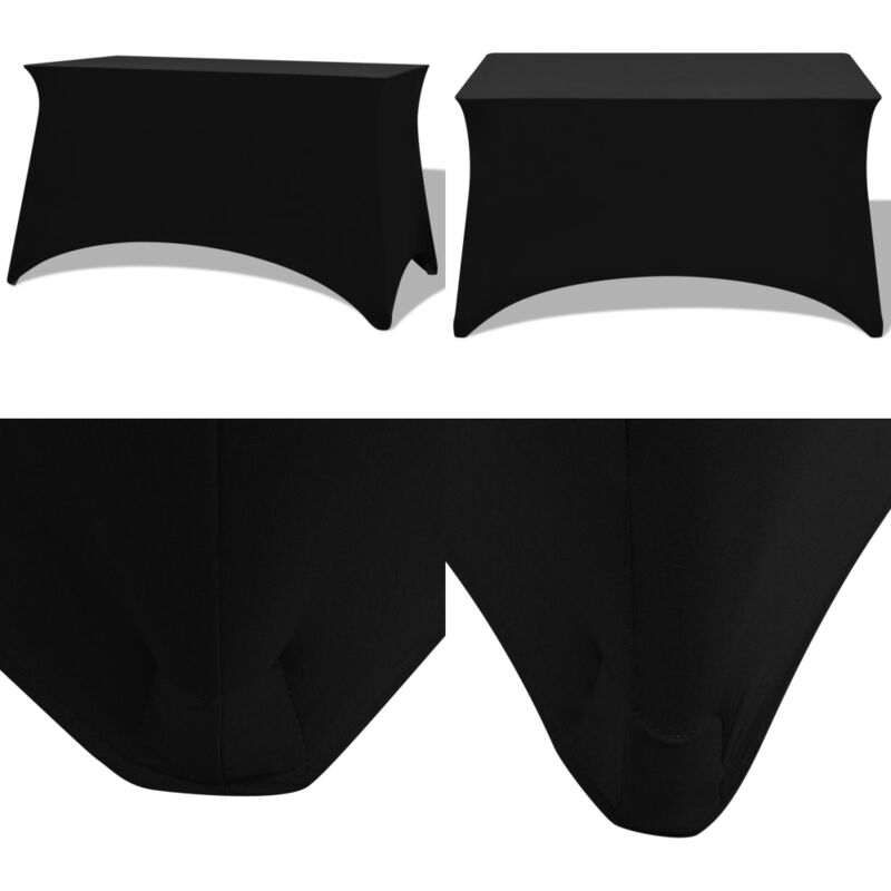 Vidaxl - Housses extensibles pour table 2 pièces 183 x 76 x 74 cm Noir - housse de table - housses de table - Home & Living - Noir