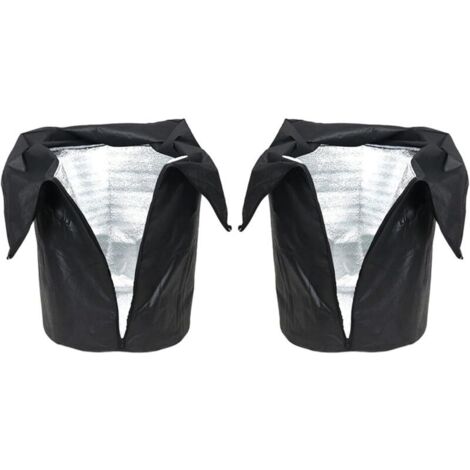 Housses Hivernales pour Pots de Fleurs 2 Pack Protection Gel -45°C avec Fermeture Eclair pour Arbustes Balcon Jardin Terrasse-noir