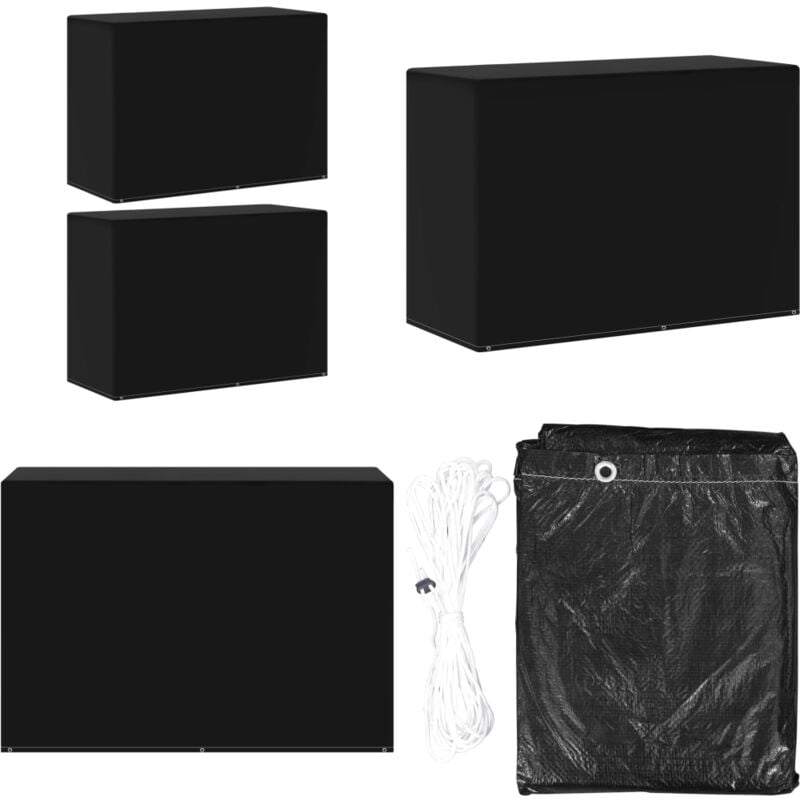 Housses meubles de jardin 2 pcs 6 œillets barbecue 180x80x125cm - Housse De Meuble De Jardin - Housse De Salon De Jardin - Housse Résistante Aux UV