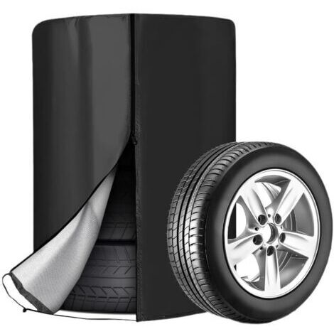 Housses Pneus Auto, 85 x 120 cm Sac Pneu Voiture, Couverture de Pneu Universelle pour 4, Imperméable Housse de Protection pour Pneu de Voiture, Sac de Rangement pour Pneus, pour 4 Pneus (Noir)